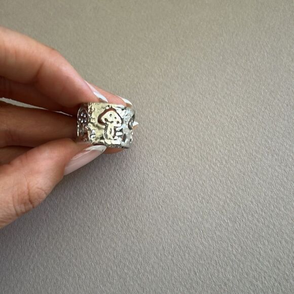 Silver Mushroom Design Ring A1298 - Picture 3 of 4